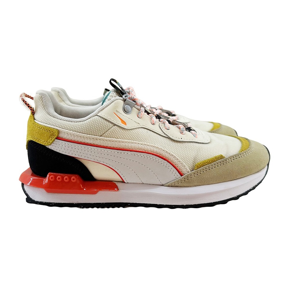 PUMA City Rider Hill Camp Multi-color Sneakers • 5.5 - 6 • cream, orange, black